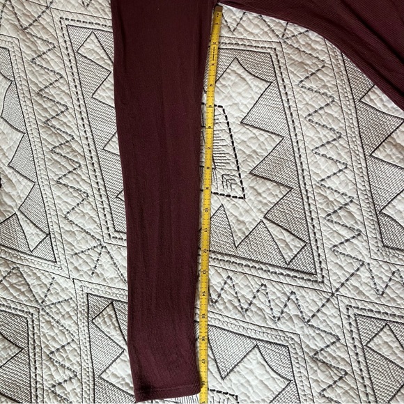 Amour Vert long-sleeve, v-neck Henley shirt. Size: small. Color: mocha - Picture 4 of 4